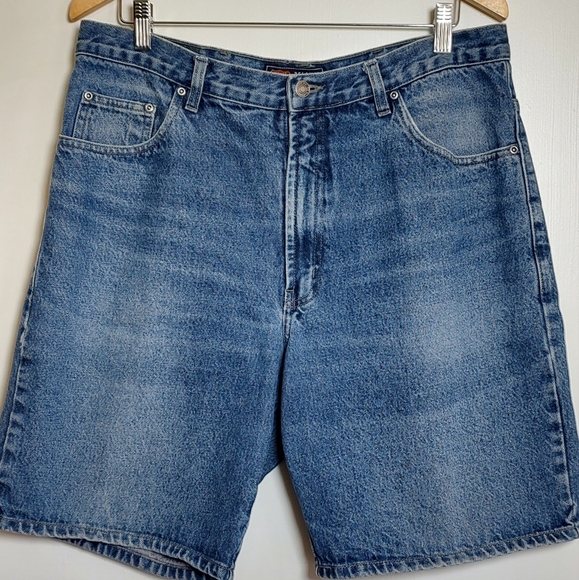 Route 66 Relaxed Fit Classic Blue Denim Men's Shorts - Picture 1 of 6